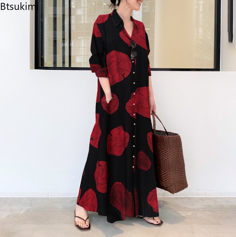2026 Women Shirt Dress Loose C - огляд і ціна Casual Loose Linen Shirt Dress