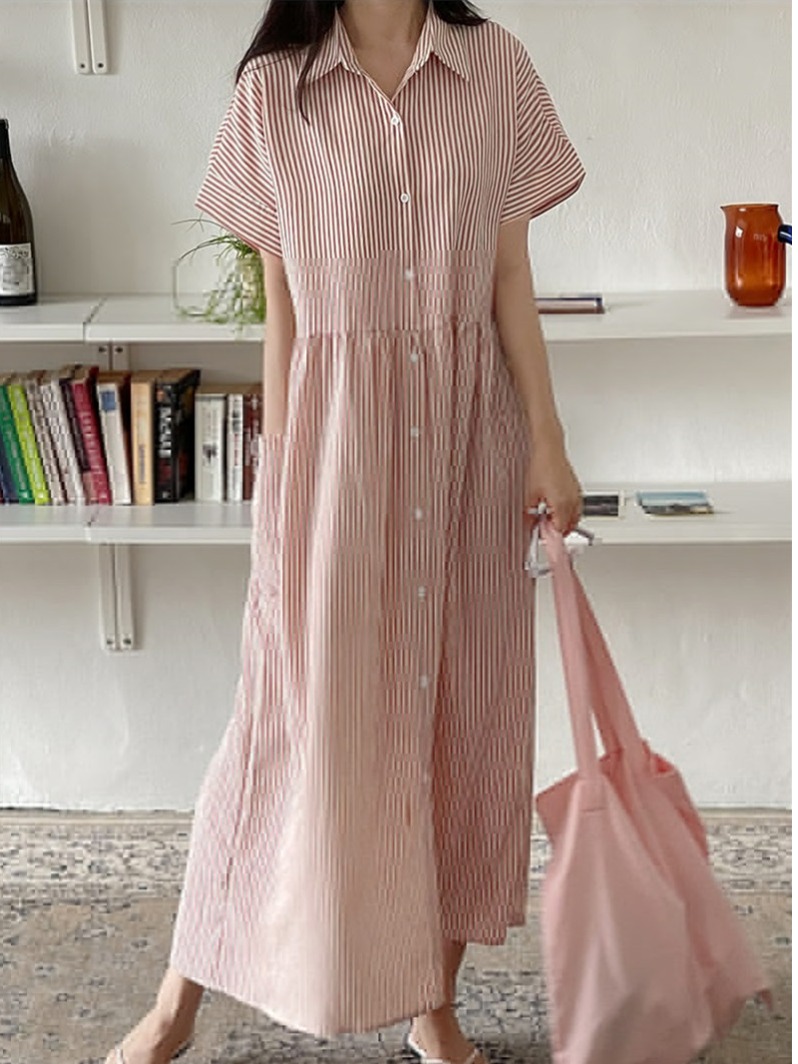 Retro Korean Style Slim Fit St - огляд і ціна Korean Style A Line Shirt Dress