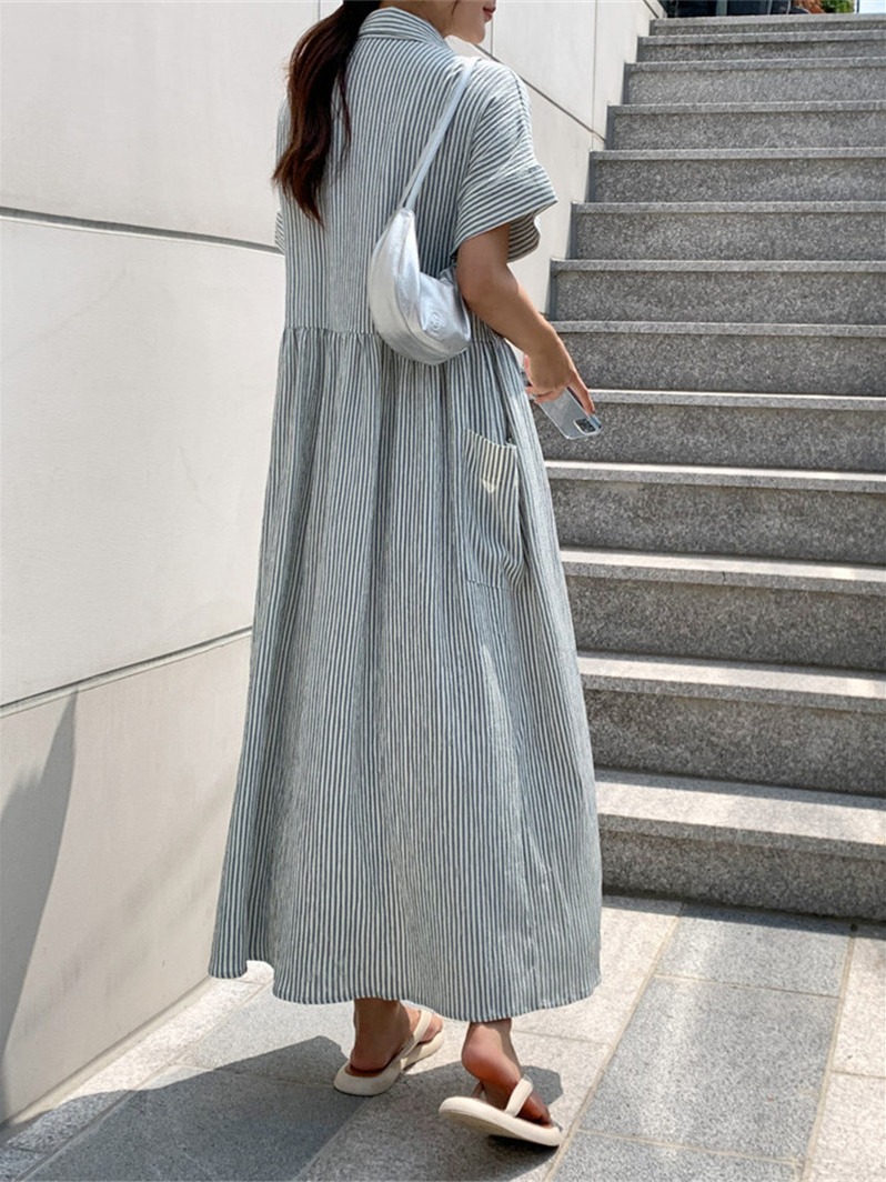 Retro Korean Style Slim Fit St - огляд і ціна Korean Style A Line Shirt Dress