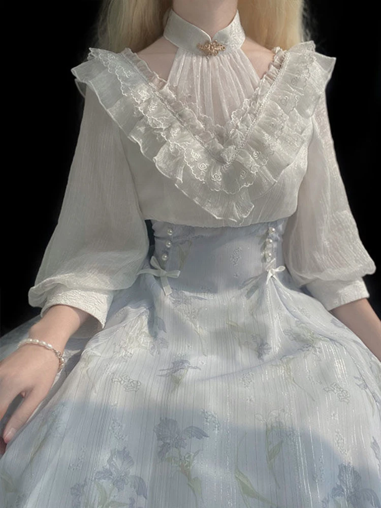 Women Floral Lolita One Piece  - огляд і ціна French Vintage Floral Midi Dress