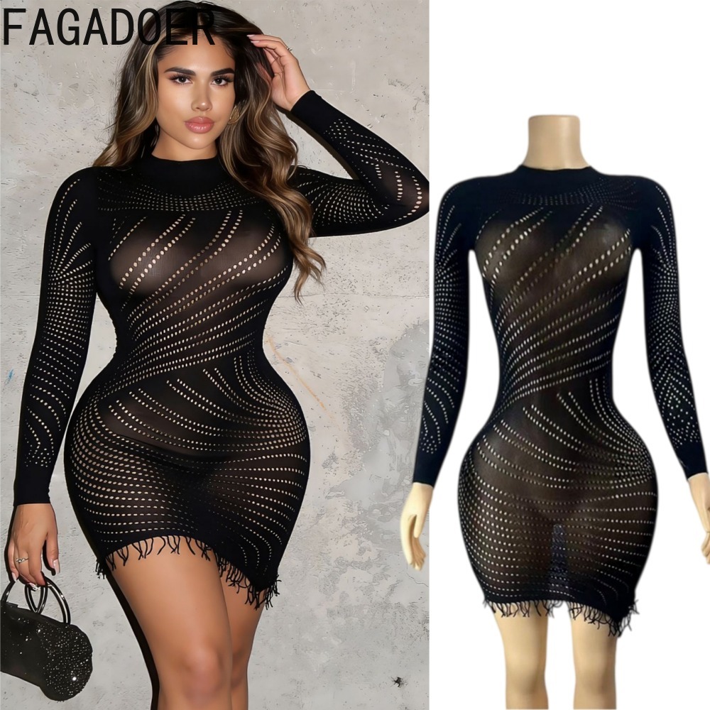 FAGADOER Womens Sexy Bodycon M - огляд і ціна Sexy Mesh Sheer Bodycon Dress