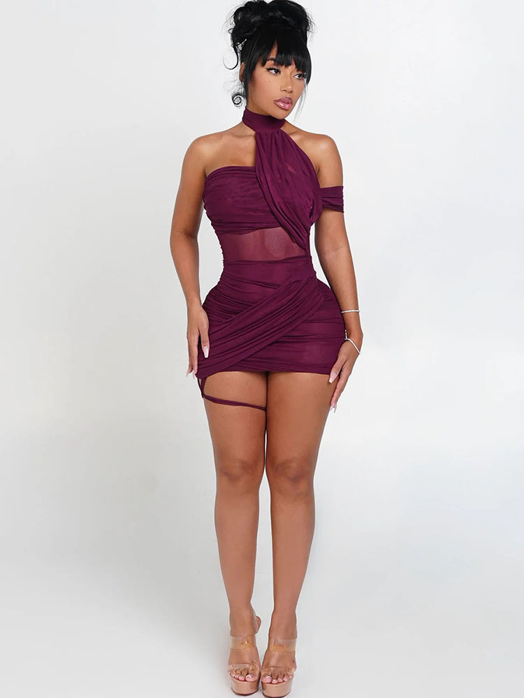 XTOCEAN See Through Sexy Dress - огляд і ціна Y2K Backless Halter Mini Dress