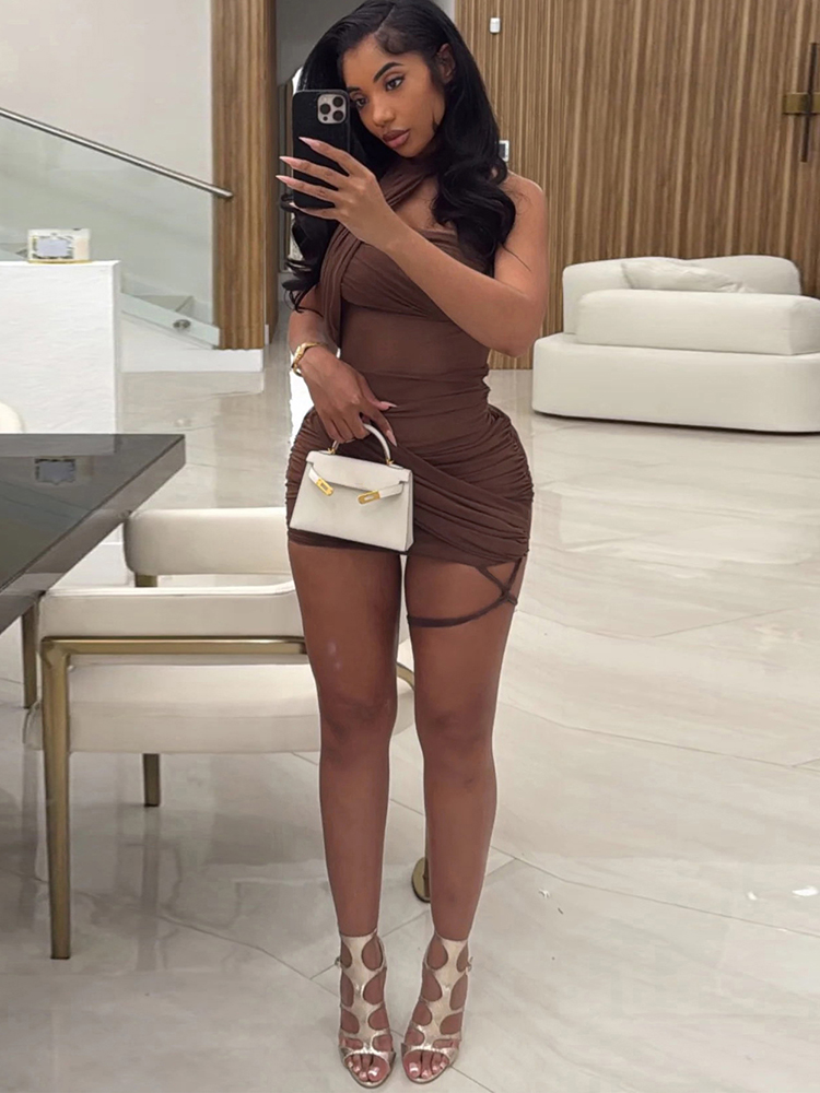 XTOCEAN See Through Sexy Dress - огляд і ціна Y2K Backless Halter Mini Dress