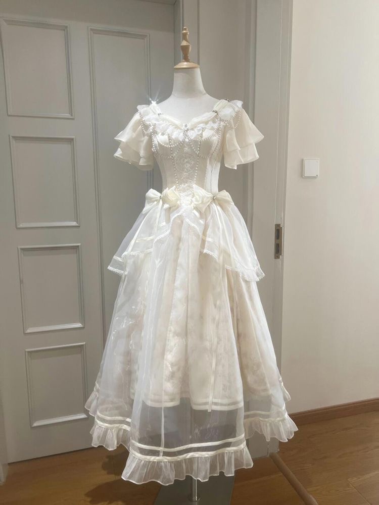 Forest Style Sweet Vintage Bow - огляд і ціна French Vintage Floral Midi Dress