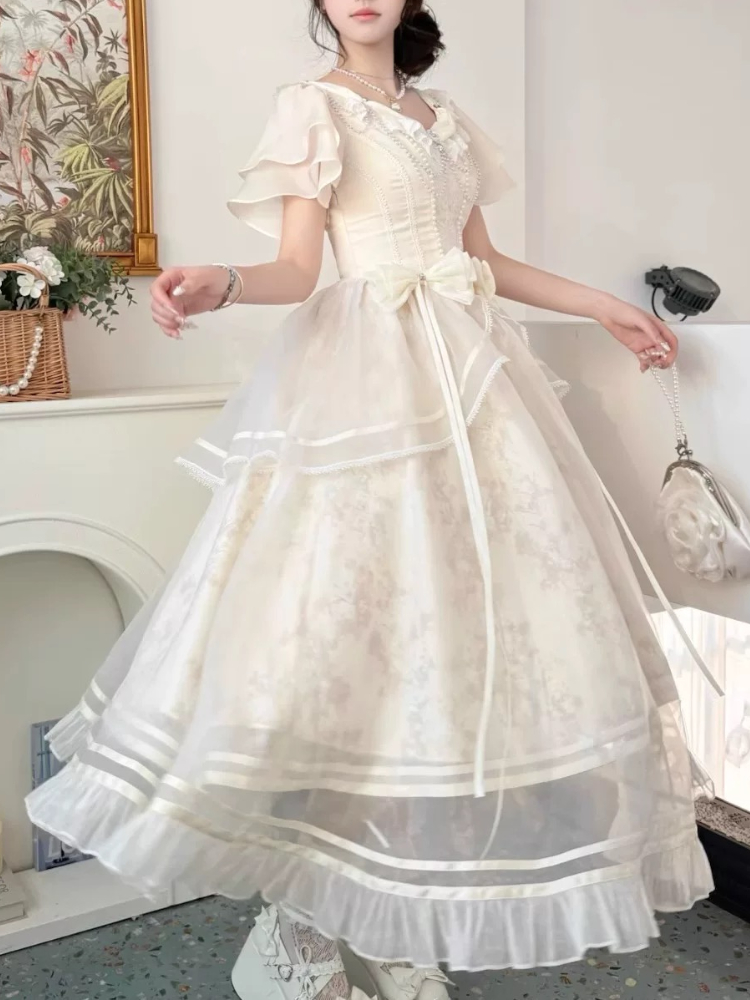 Forest Style Sweet Vintage Bow - огляд і ціна French Vintage Floral Midi Dress