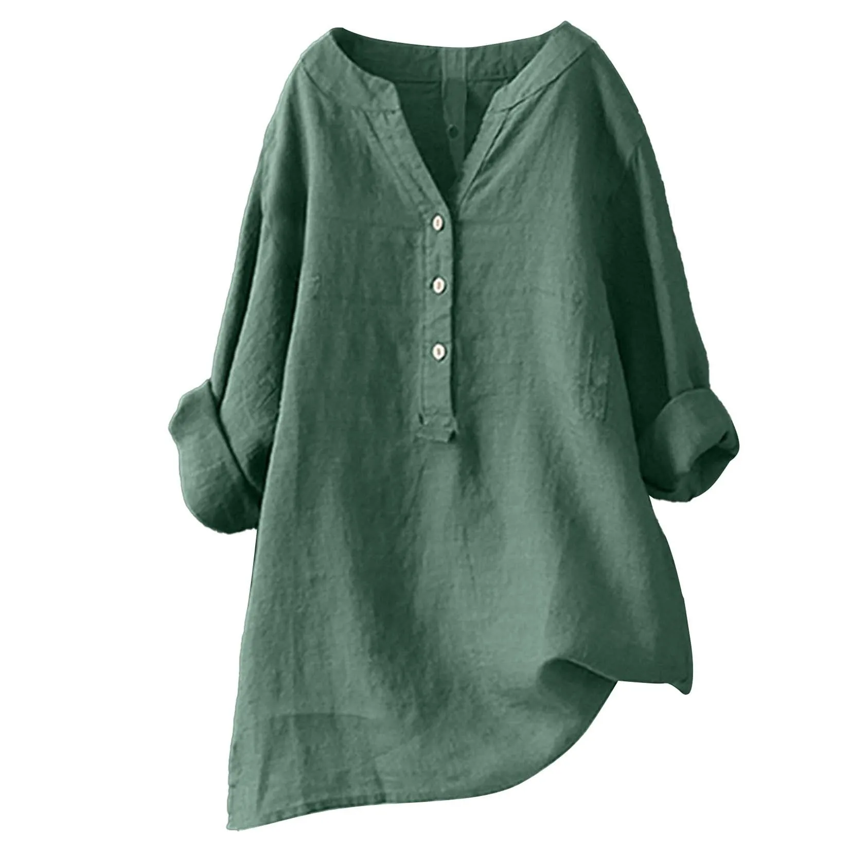 Unisex Women Men Cotton Linen  - огляд і ціна Casual Loose Linen Shirt Dress