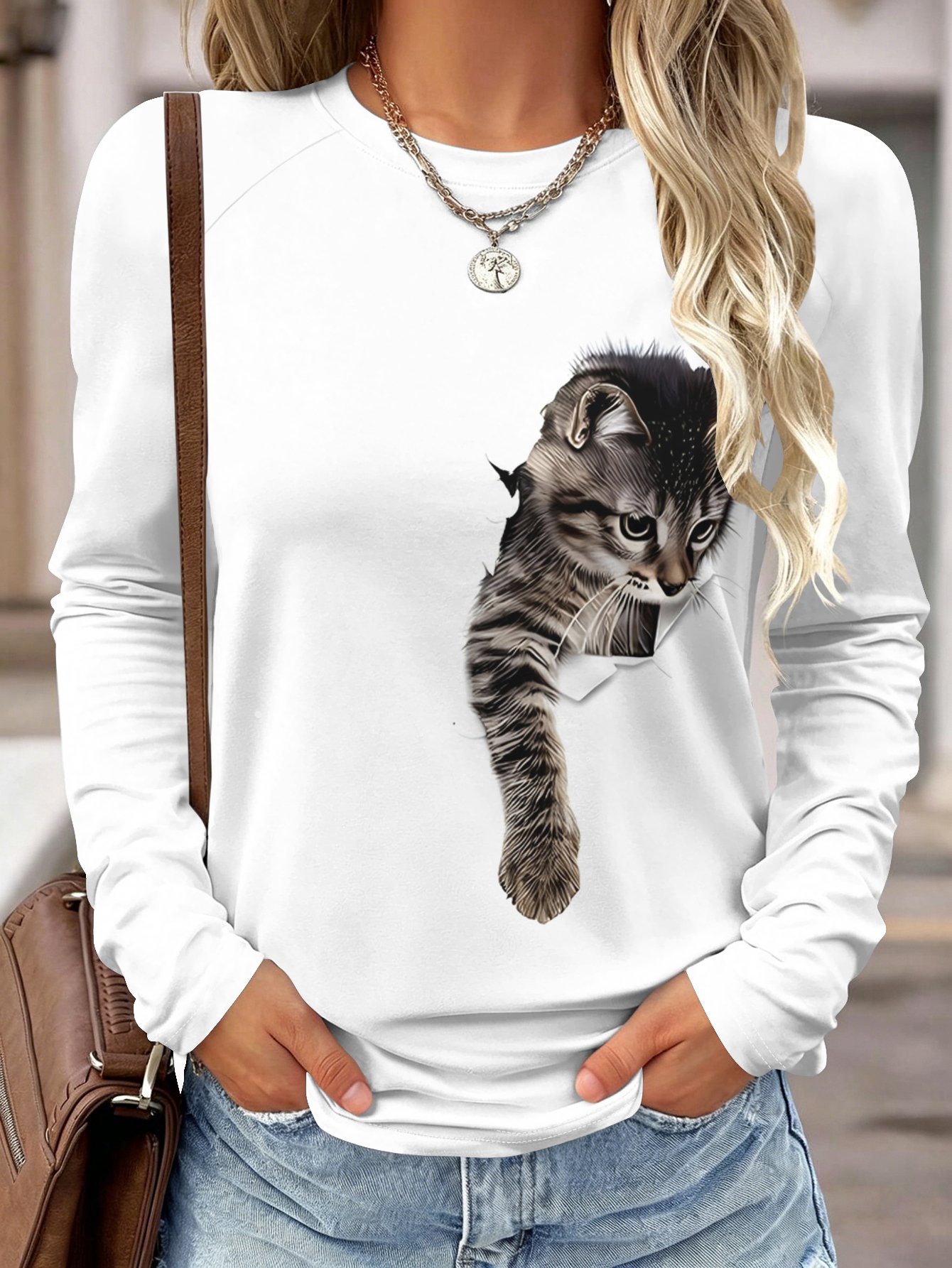 Women Long Sleeve Shirt Pocket - огляд і ціна Blouses