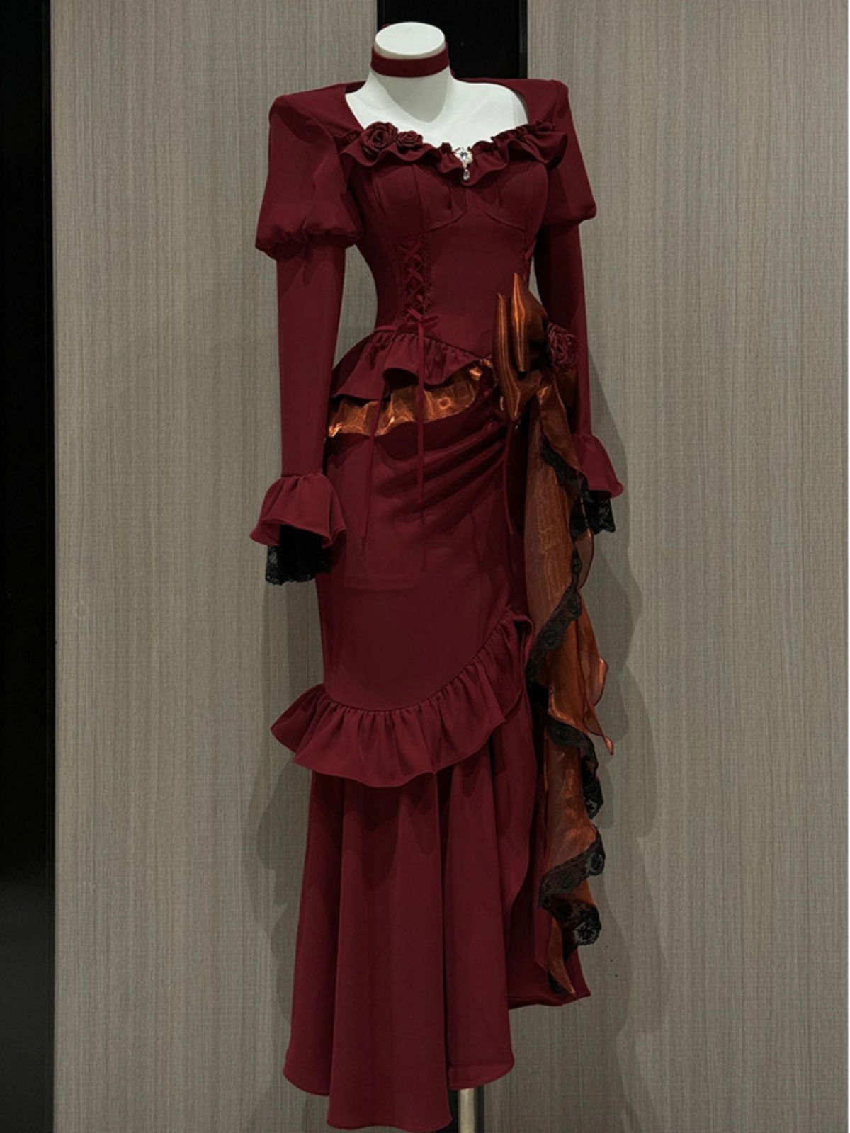 Spring Red Vintage Dress Women - огляд і ціна French Vintage Floral Midi Dress