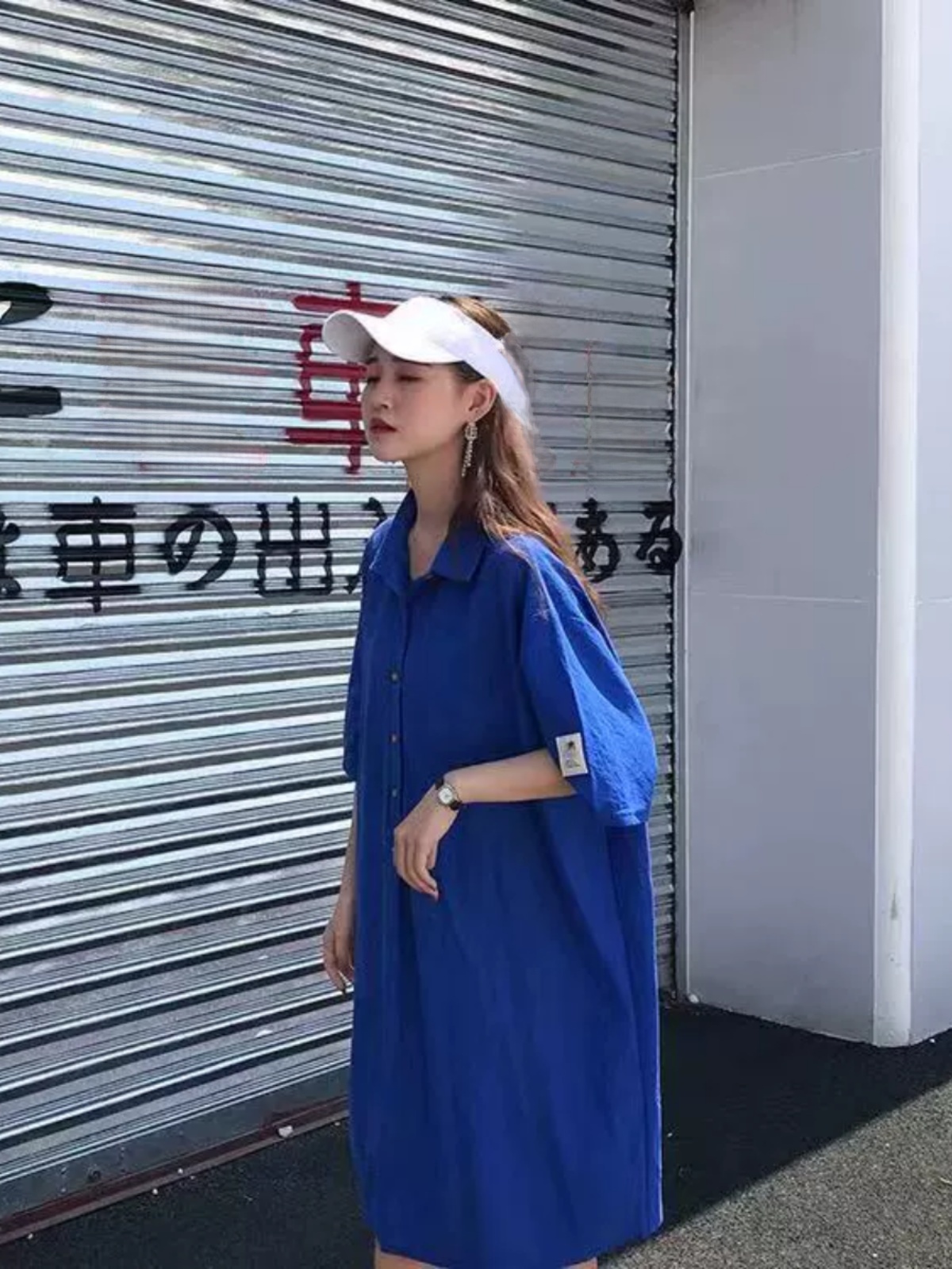 plus Size Shirt Dress Slimming - огляд і ціна Korean Style A Line Shirt Dress