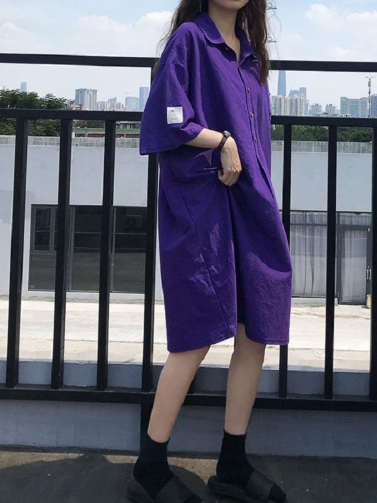 plus Size Shirt Dress Slimming - огляд і ціна Korean Style A Line Shirt Dress