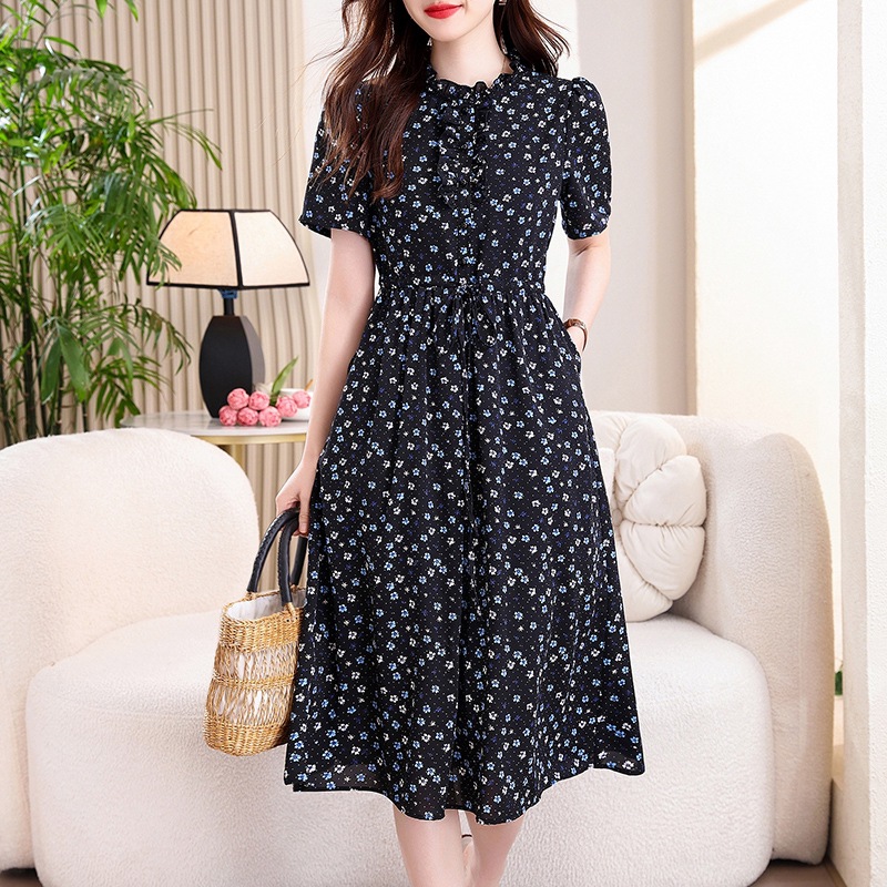 Vintage Navy Blue Floral Print - огляд і ціна French Vintage Floral Midi Dress