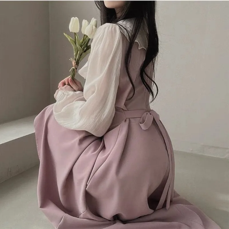 Long Sleeve Dresses Women Fren - огляд і ціна French Vintage Floral Midi Dress